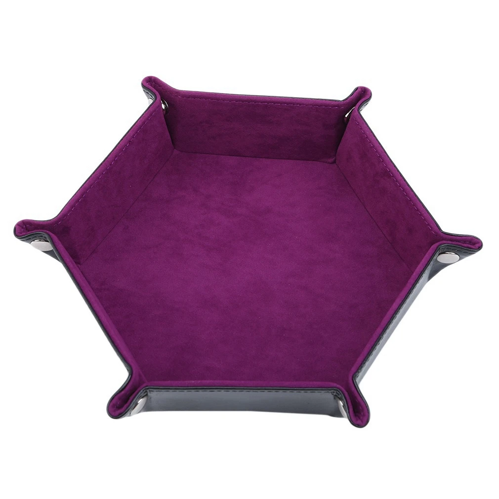 Y49A-4 قطع علبة النرد مسدس النرد المتداول حامل للطي الجلود النرد صواني صندوق تخزين لألعاب النرد مثل ألعاب Rpgtable