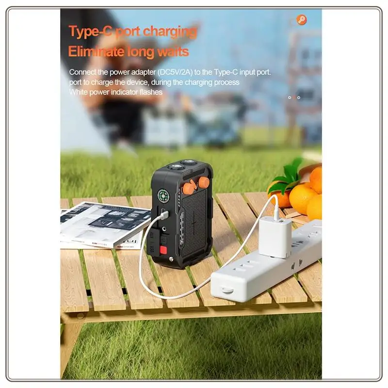 

Reliable-5000Mah Emergency Solar Radio Hand Crank Charging With FM AM WB NOAA Weather Radios LED Reading Flashlight Bank Charger