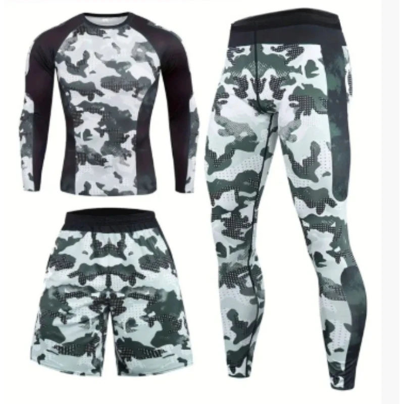 مجموعة الملابس الداخلية للرجال، ملابس رياضية للجري والتدريب، طبقة أساسية مضغوطة، بدلة الركض للرجال، بدلة MMA للصالة الرياضية