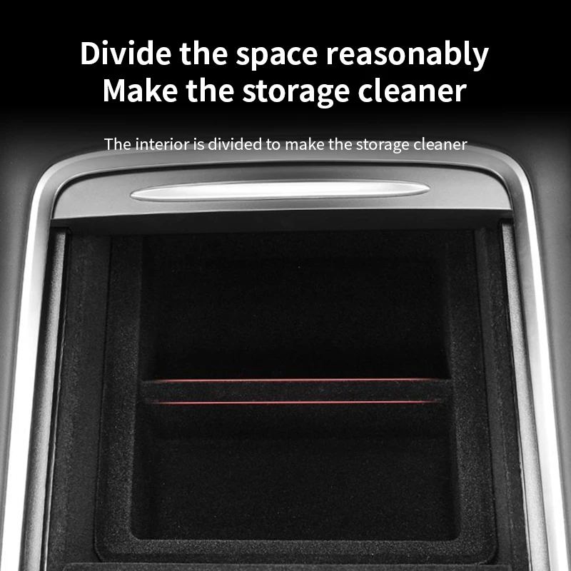 

Центральный ящик для хранения автомобиля для Tesla 2021-2023 Model3 Y, органайзер, контейнер, флокирующийся чехол для хранения, держатель для салона автомобиля