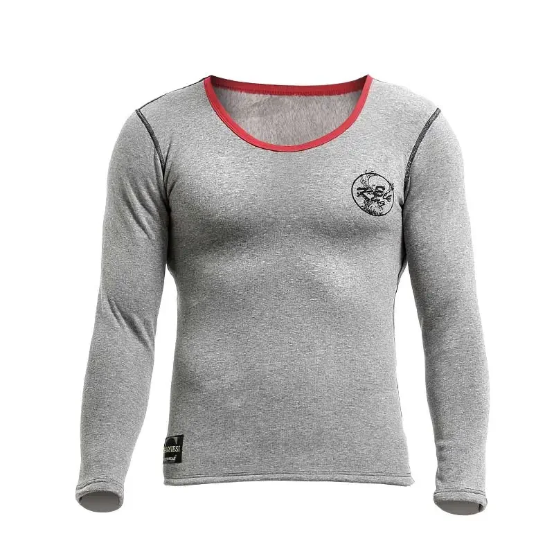 

5PCS Thick, fleece, round-neck, cold-proof and slimming cotton sweater and thermal underwear for men in autumn and winter