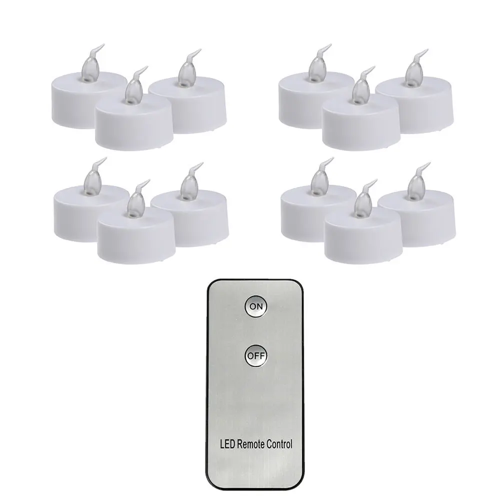 

12Pcs LED Lamp Electronic Lamp Premium Remote Control for Wedding Party Christmas Decorative Lights