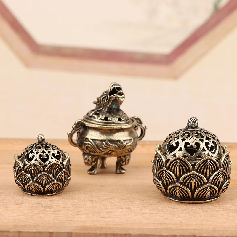 1pc Buddhist Utensils Incense Burner Lotus Incense Censer Archaic Sandalwood House Furnishings Home Office Decoration