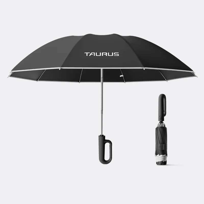 Ford Taurus Automatic Folding Umbrella 105cm Reinforced 30 Ribs Windproof Waterproof Outdoor Travel Umbrella With Customizable