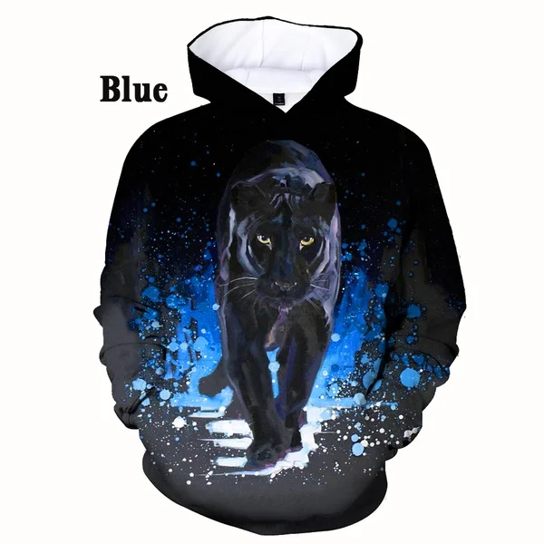 2023 Women/Men Fashion Panther 3D Print Hoodies Casual Sweatshirt Cool Long Sleeved Pullover