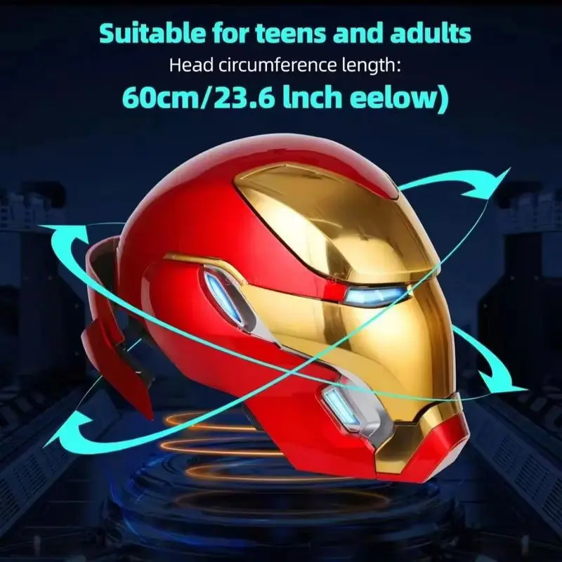Iron Man Mk50 Cosplay-Maske, sprachaktivierter Verformungshelm, Maßstab 1:1, tragbar, Animation, Derivatmodell, Spielzeug, Geschenk für Jungen