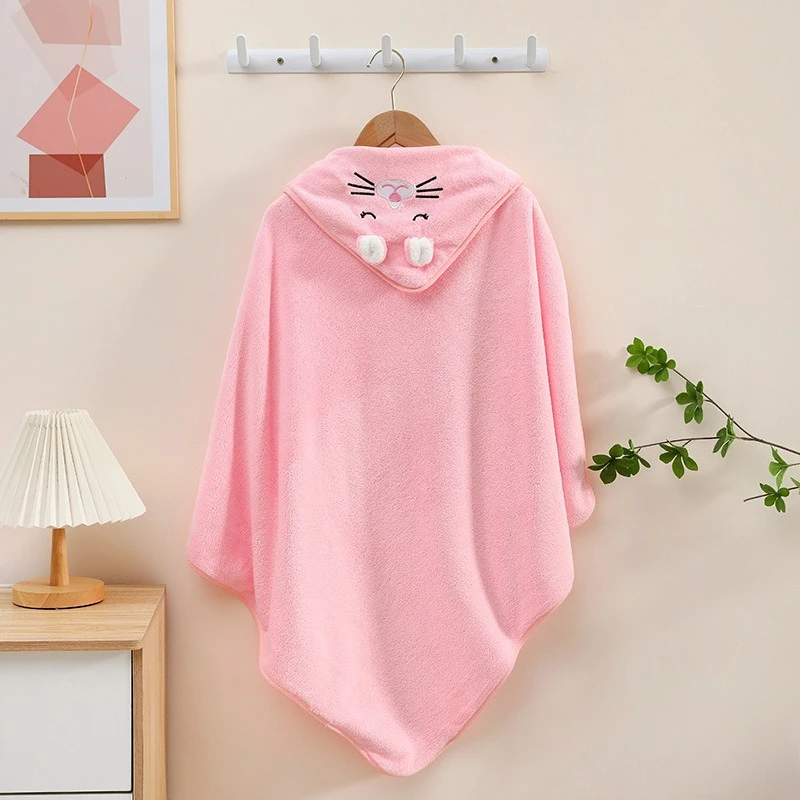 Multifunctional Coral Fleece Hug Quilt for Newborns Universal for All Seasons Baby Out Blanket Hooded Bath Towel Cape