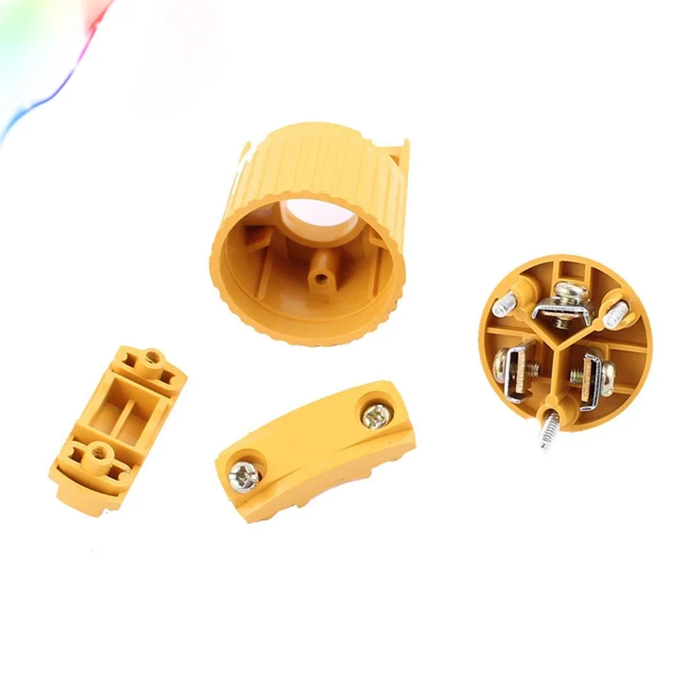 Yellow Plastic Housing AC 125V 15A 3 Pins US Plug Rewiring Power Socket Adaptor