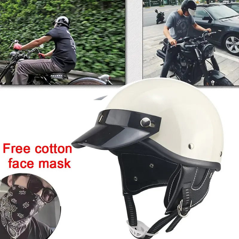 

Retro Half Face helmet Motorcycle Riding Helmet Vintage Motorbike Helmets Men Women Unisex Scooter Summer Helmet DOT Certified