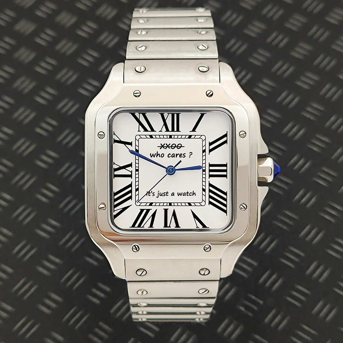 38 مللي متر ساعة سانتوس NH35 ساعة رجالي شعار مخصص ساعة مربعة للرجال ساعة من الفولاذ المقاوم للصدأ NH35 حركة تصميم فريد من نوعه #5