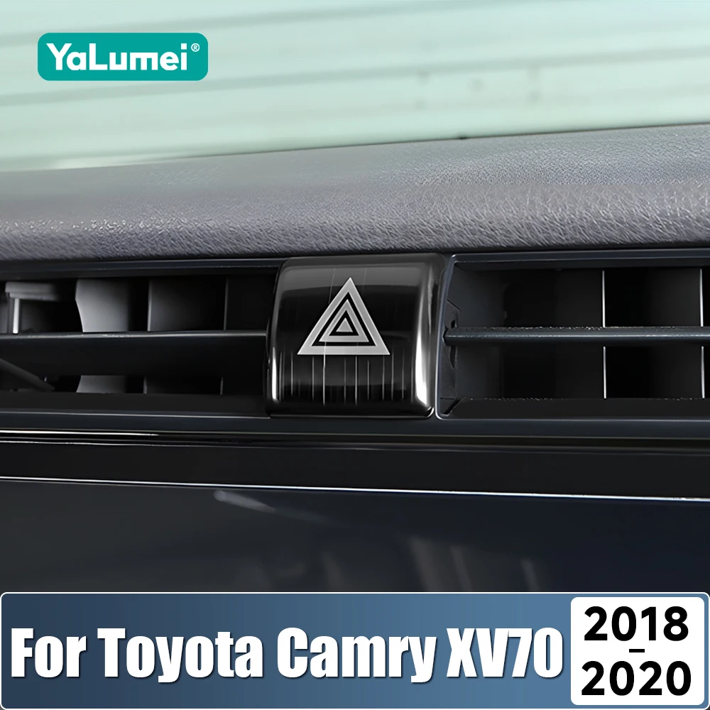 Für Toyota Camry XV70 70 2018 2019 2020 Edelstahl Auto-Innenraum Notlichtschalter Warnknopf Zierblende Aufkleber