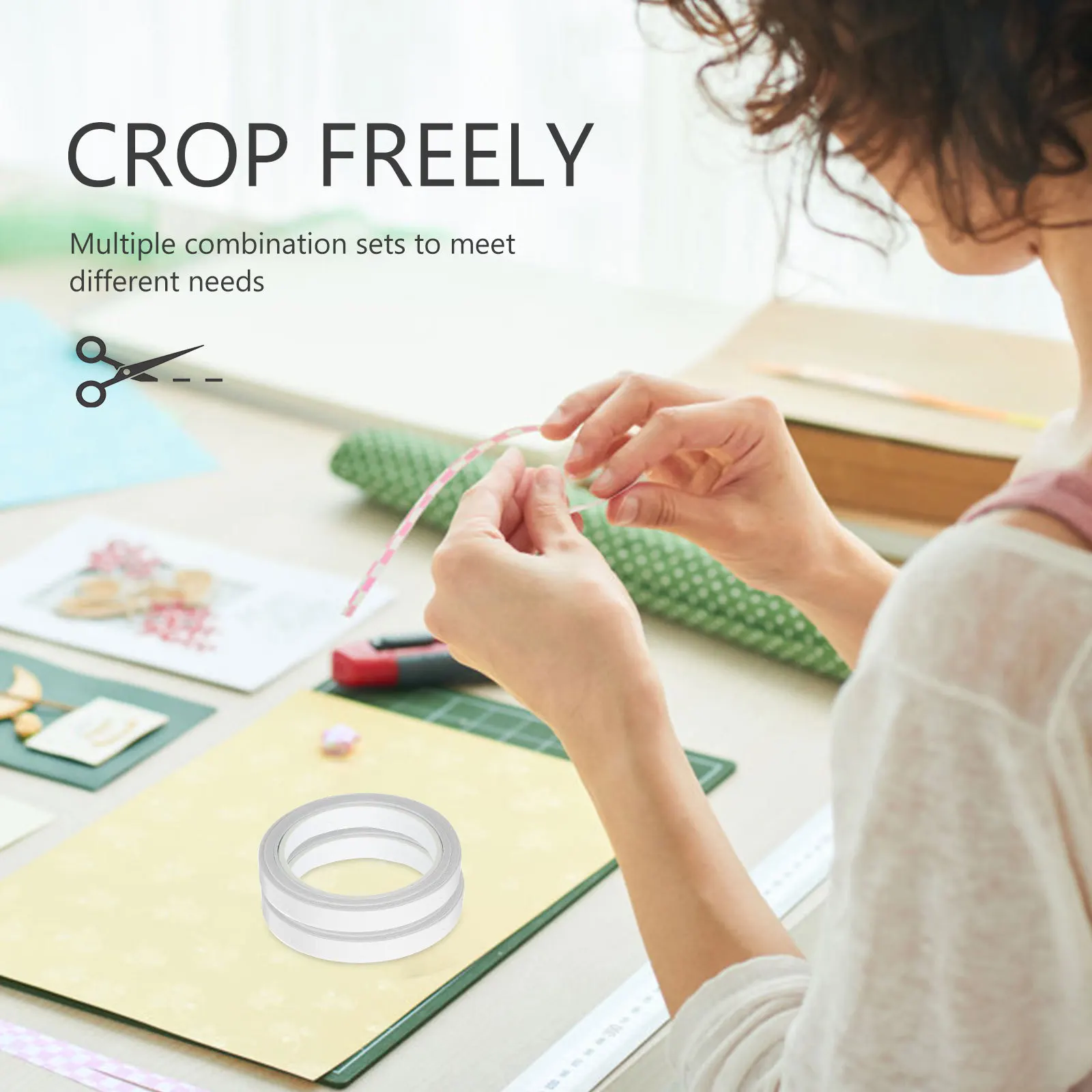 

25 Rolls Double Sided Tape Strong Adhesive Decorative Wrapping Tape for Home Office Wall Decor Art Balloon Crafting