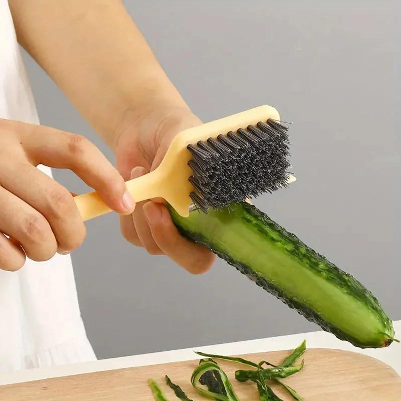 1PC Vegetable Brush Scrubber For Food Multifunctional Fruit Peeler With Brush Kitchen Cleaning Brush Carrot Peeler For Peeling
