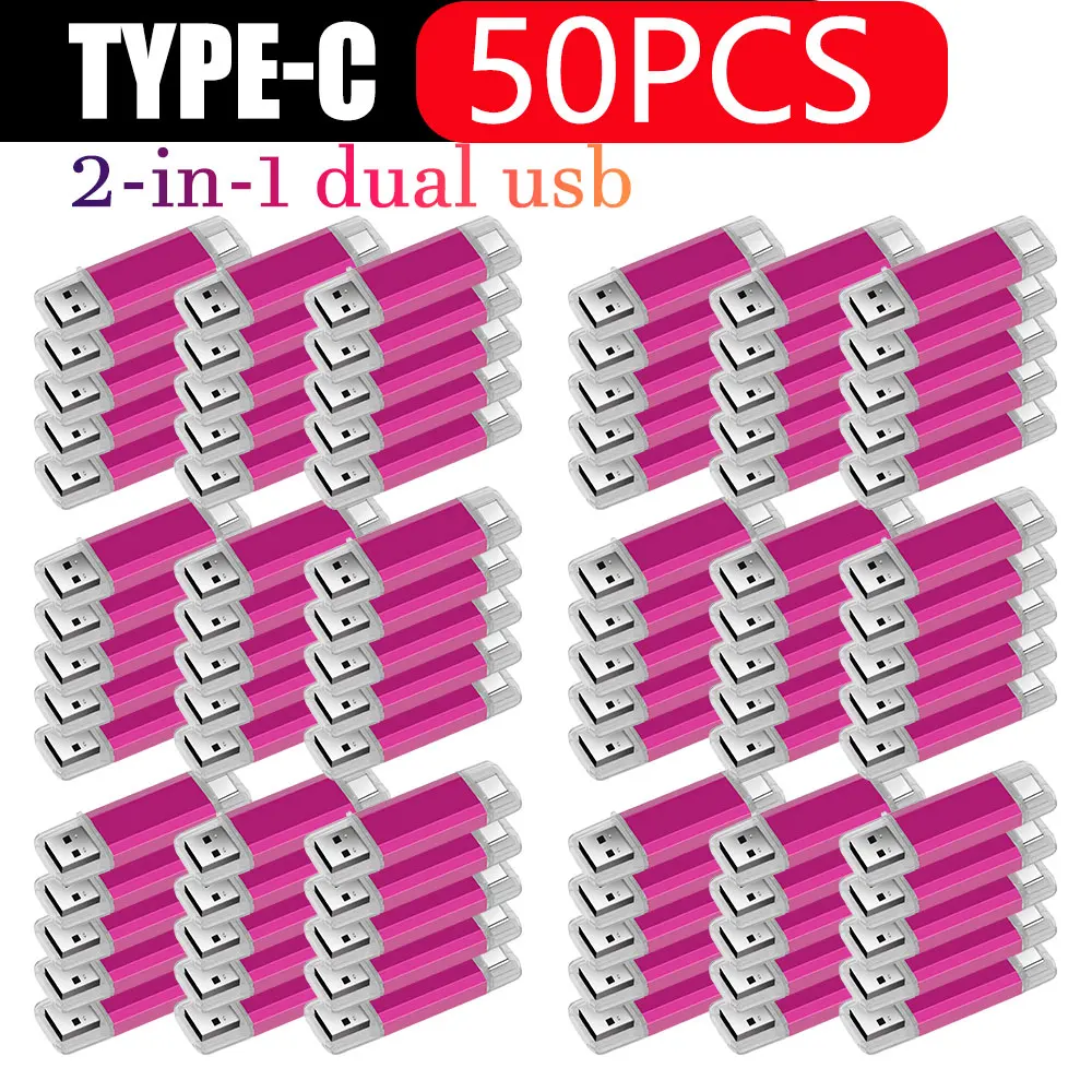 50PCS/LOT TPC C USB 2.0 Flash Drive Pen Drive 128GB 64GB 32GB 16GB 8GB 4GB External Storage Pendrive for SmartPhone/PC