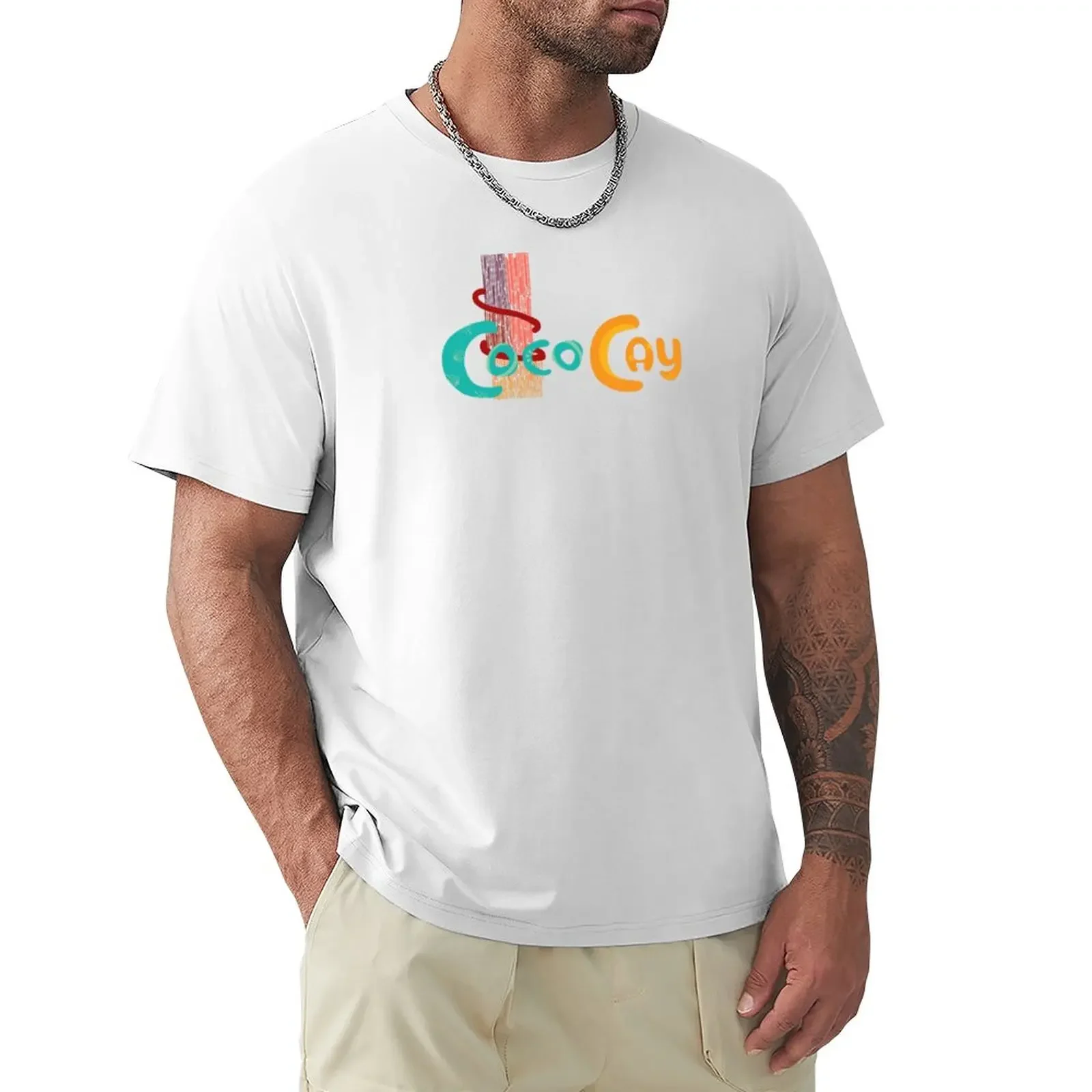 

Coco Cay sticker T-Shirt tops oversized Men's clothing
