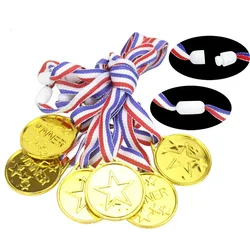 60pcs/set Children Gold Plastic Winners Medals Sports Day Party Bag Prize Awards Toys For Kids Party Fun Supplies High Quality