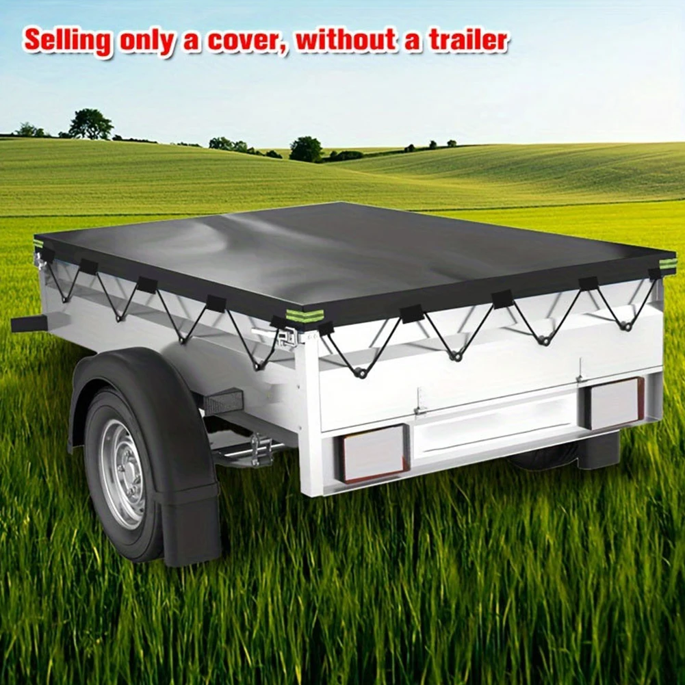 

214x122cm Oxford Cloth Trailer Cover Waterproof Auto Roof Tent All-Weather Protection Cargo Cover Trailer Flat Tarpaulin Cover