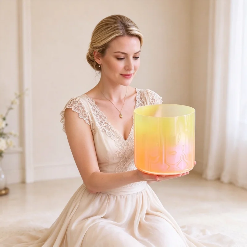 STAR LINKUP Gradient Alchemy Crystal Singing Bowl with Mallet O-ring Quartz Bowl Meditation Sound Healing