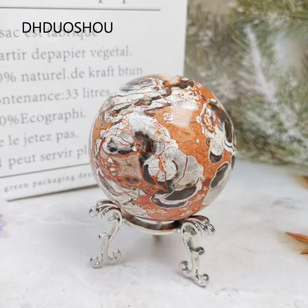 

1Pc Rare Natural Money Agate Sphere Rainforest Jasper Crystal Ball Real Gemstone For FengShui Meditation Chakra Home Decor Gift