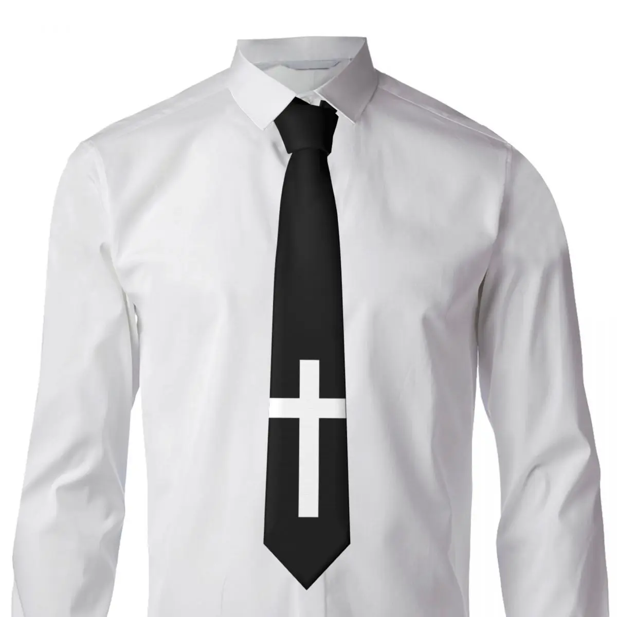 Custom Formal Christian Religious Jesus Neck Ties for Business Personalized Men Catholic Cross Neckties