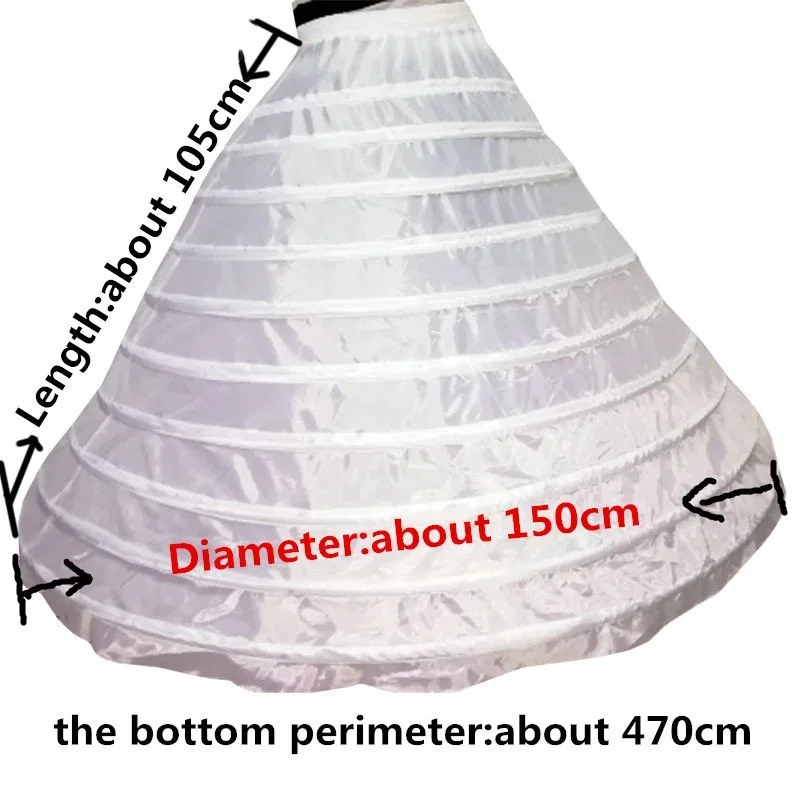 hochwertiger 10-Reifen-Petticoat-Unterrock für großes Ballkleid, Hochzeitskleid, Brautkleid, Hochzeitszubehör, Krinoline auf Lager