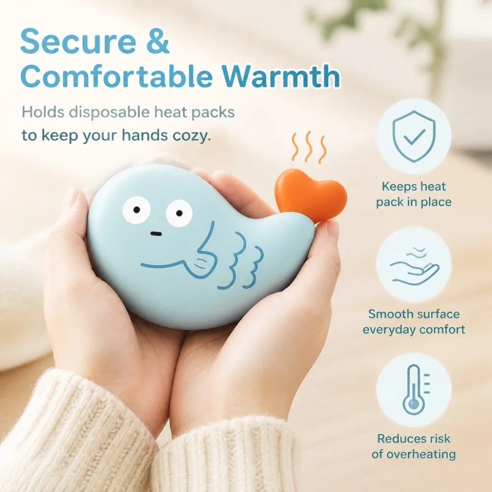 Cute Hand Warmer Shell Portable Creative Pocket Hand Warmer Lightweight Compact Warm Heat Pack Case Cold Winter