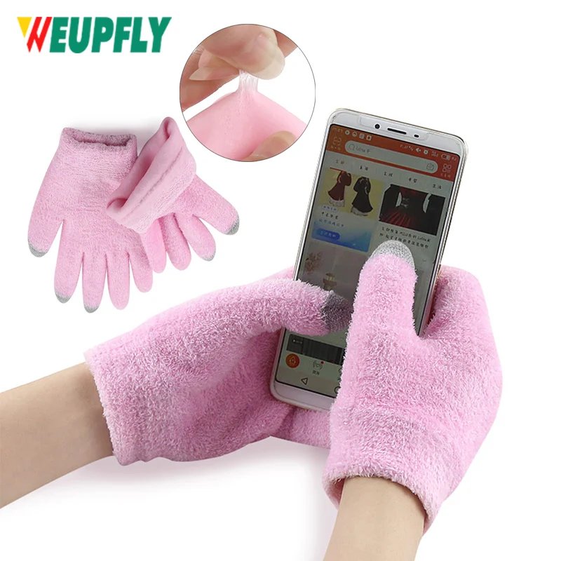 1 Pair Reusable SPA Gel gloves Moisturizing whitening exfoliating velvet smooth beauty hand care silicone Touch Screen glove