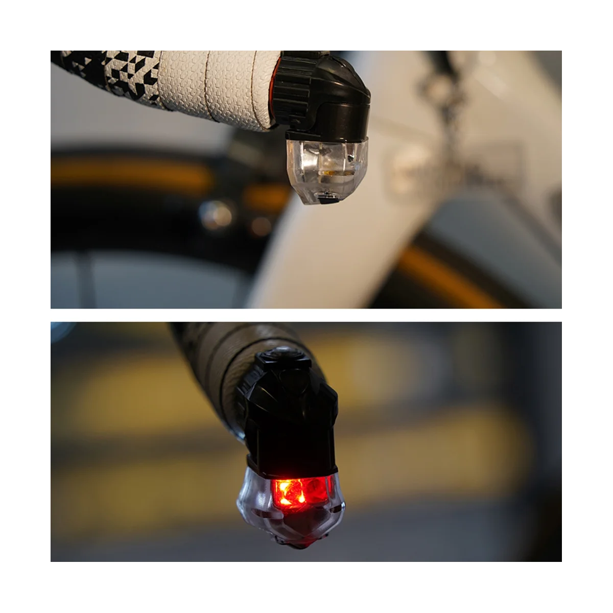 1 Pair USB Charg Bicycle Bike Cycling Turn Signal LED Handlebar Bar End Plugs Indicator Lights Sports Turn Lights