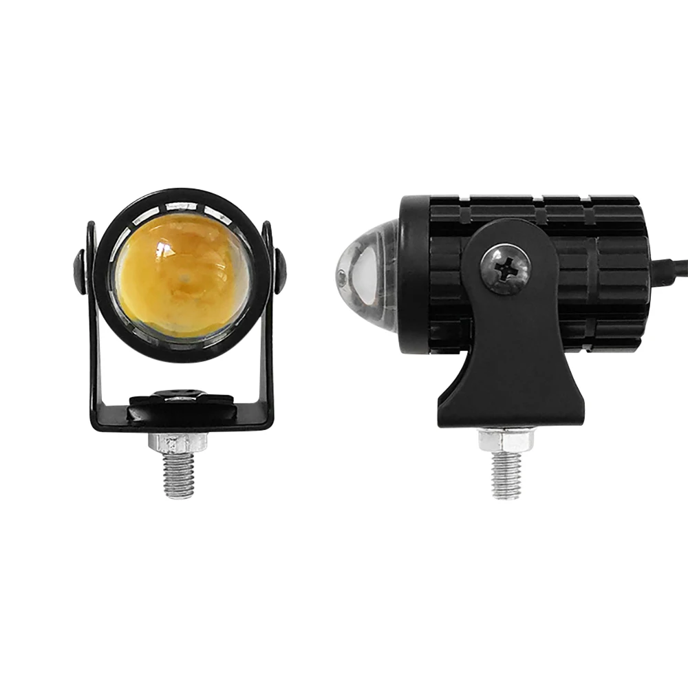 

Universal Motorcycle LED HeadLight Spotlights Projector Lens Yellow White High Low Beam Fog Light Universal Auto Auxiliary Lamp