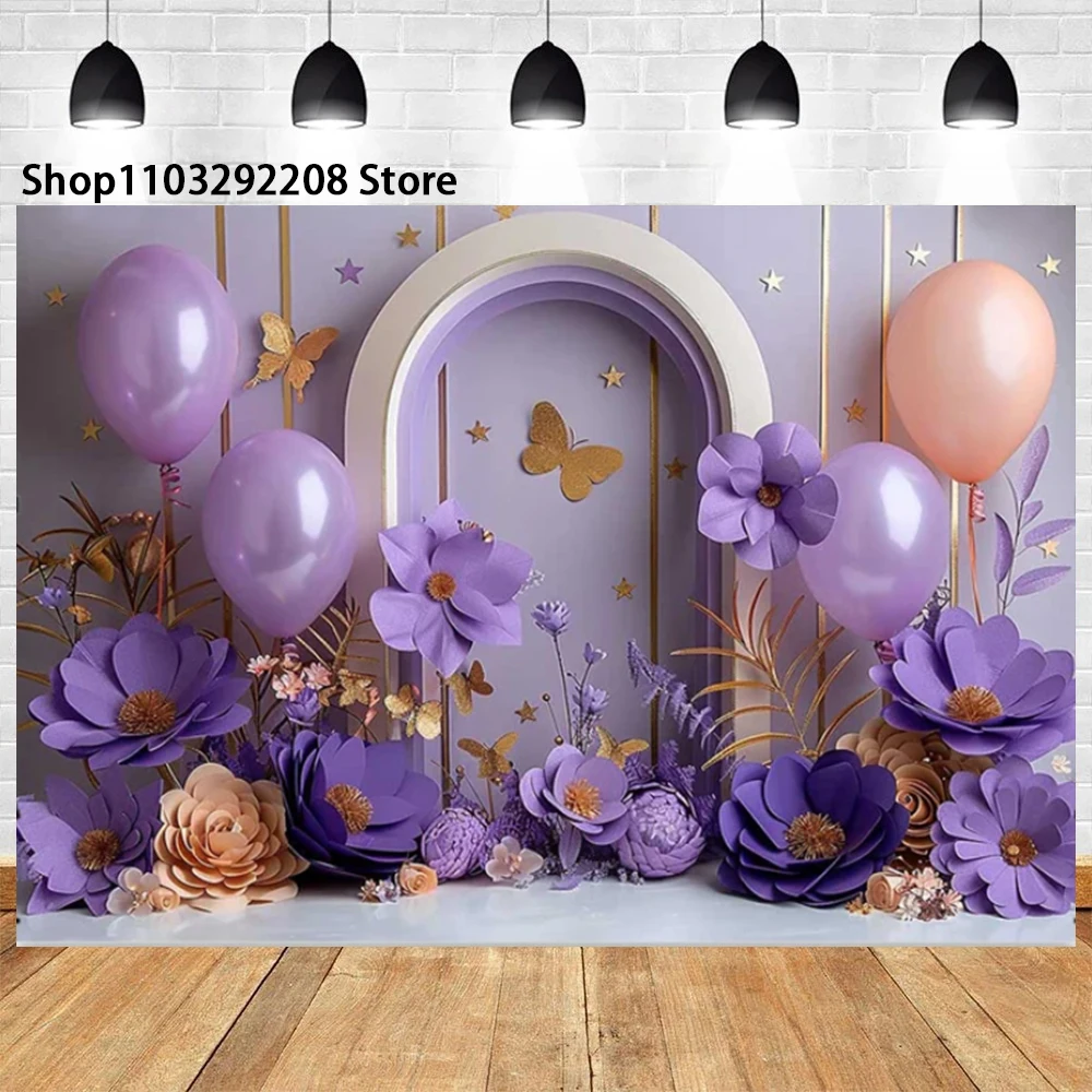 Colour Flower Wall Theme Rose Garden Castle Butterfly Birthday Wedding Newborn Baby Shower Portrait Photography Backdrop Props