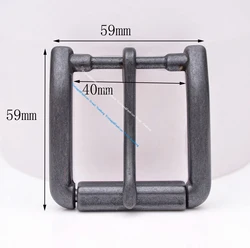 59*59MM (INNER 40 MM) Antiqued Black Quality Solid Single Prong Roller Belt Buckle Fit Belt Strap