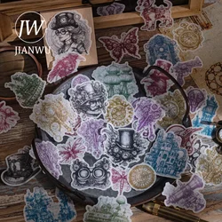 JIANWU Industrial Catalog Series Vintage Punk Landscaping Material Collage Washi Paper Sticker Creative DIY Journal Stationery