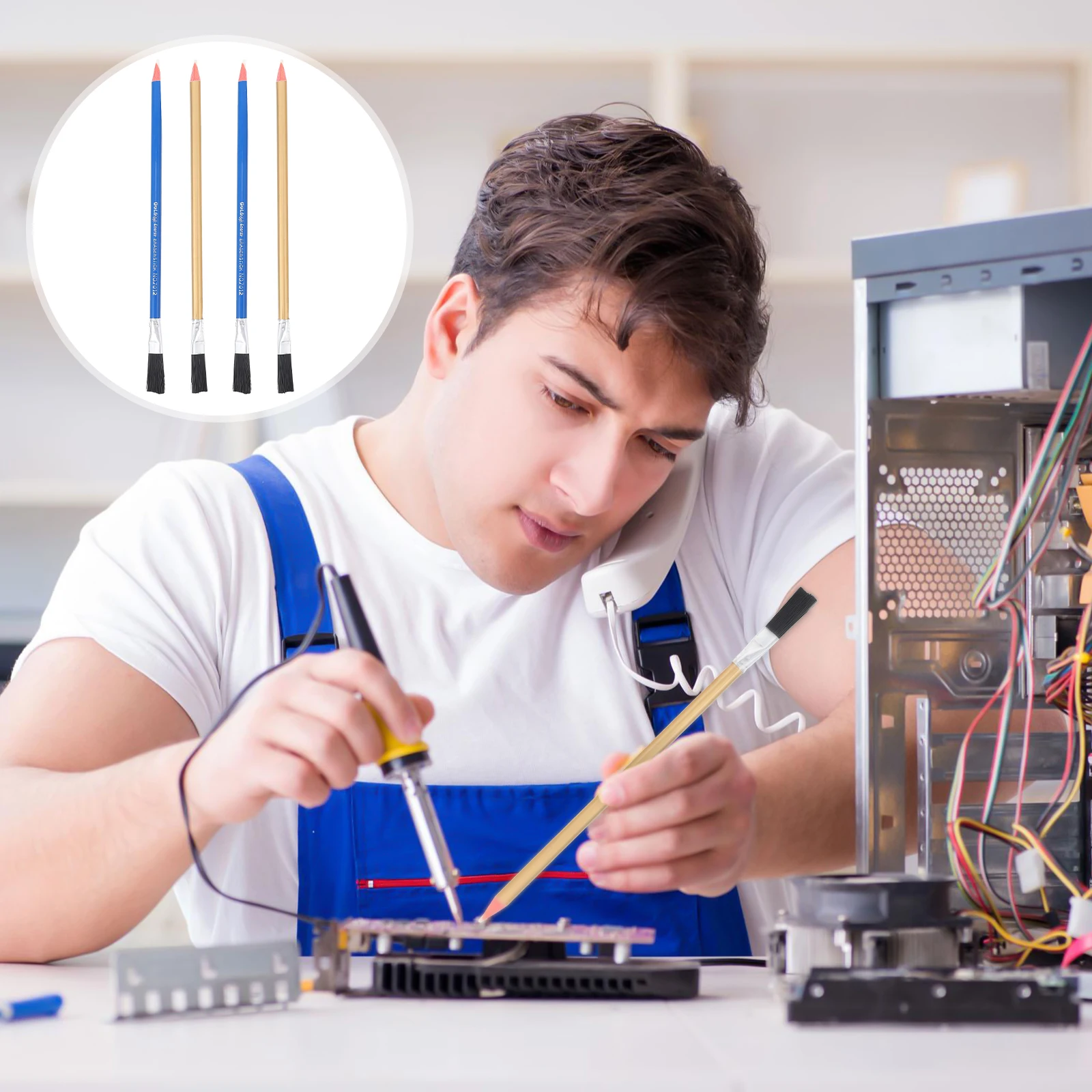 

4 шт., ручка для удаления ржавчины, ремонт печатной платы, полезная щетка для удаления ржавчины, коллоидная щетка для быстрой очистки