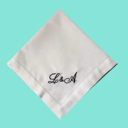 Personalized Letters Custom Embroidered Napkins Wedding Party Home Kitchen Accessories