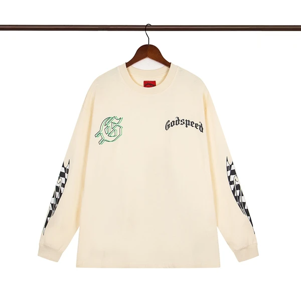 

Godspeed Skull Astronaut Print Waed High Street Loose Men's Long Sve Early Autumn Trendy Brand T-irt Pure Cotton Youth...