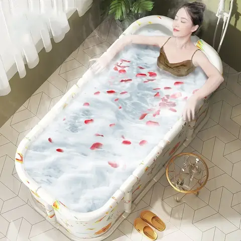 120cm Portable Folding Bathtub Household Large Bath Bucket Insulation Bathing Bath Adult Children Swimming Pool Bathtub m