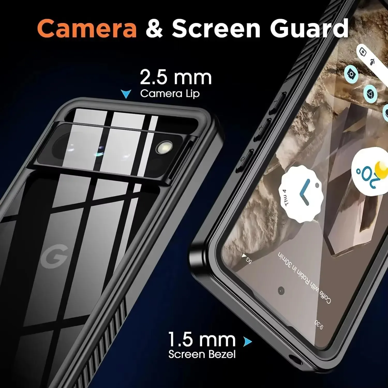 고급 충격 방지 갑옷 케이스 IP68 방수 케이스 Goolge Pixel 8 7 Pro Pixel 6a 7A 다이빙 수영 야외 스포츠 등산 커버