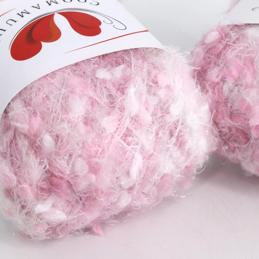 50g mistura macia fio de lã de feijão chique multi-fio fio misto para crochê damasco diy gancho agulha tricô fio de veludo