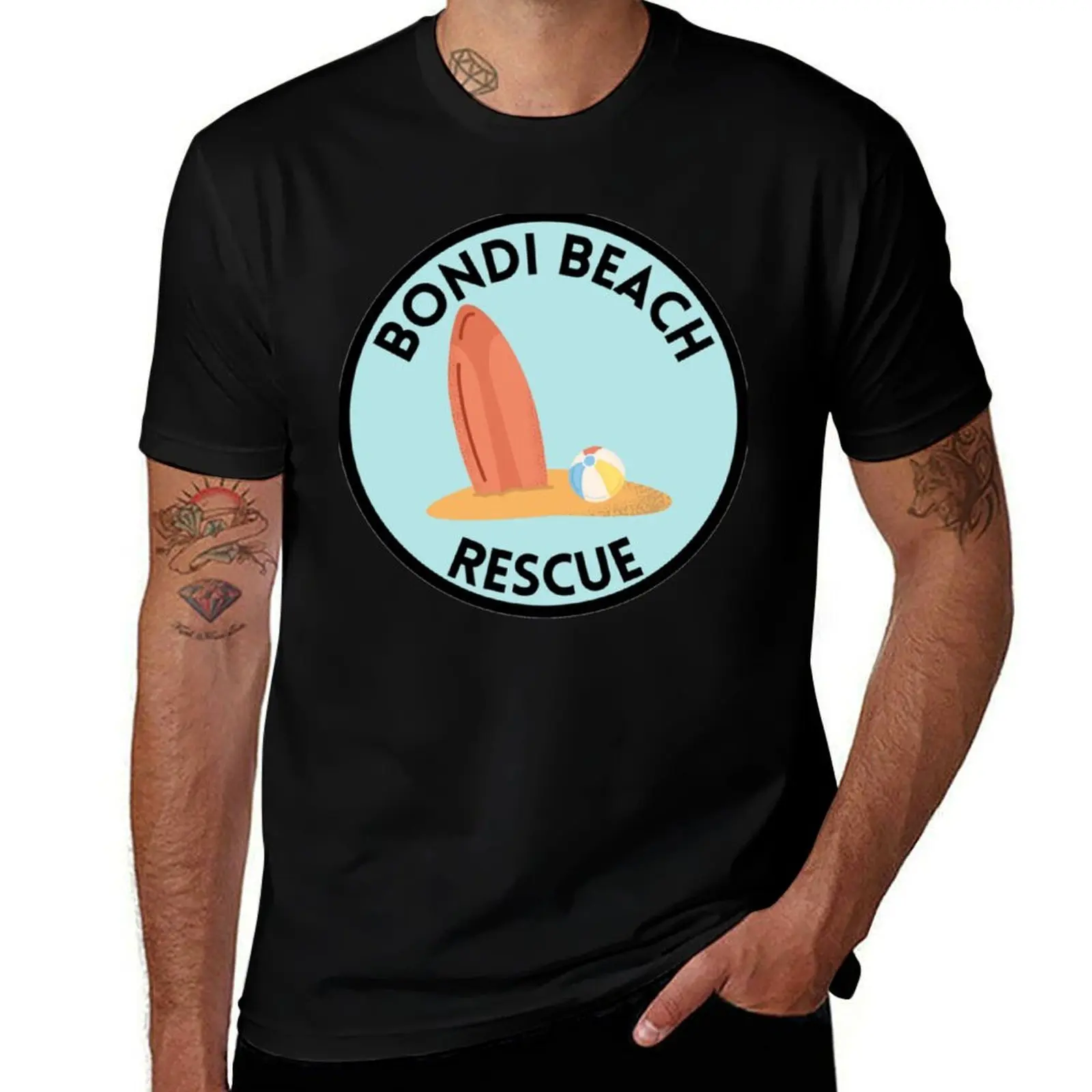 Футболка Сидней, мужская футболка, спасательная рубашка, мужские дизайнерские рубашки с принтом, пляжная мужская футболка, Австралия, Бонди для