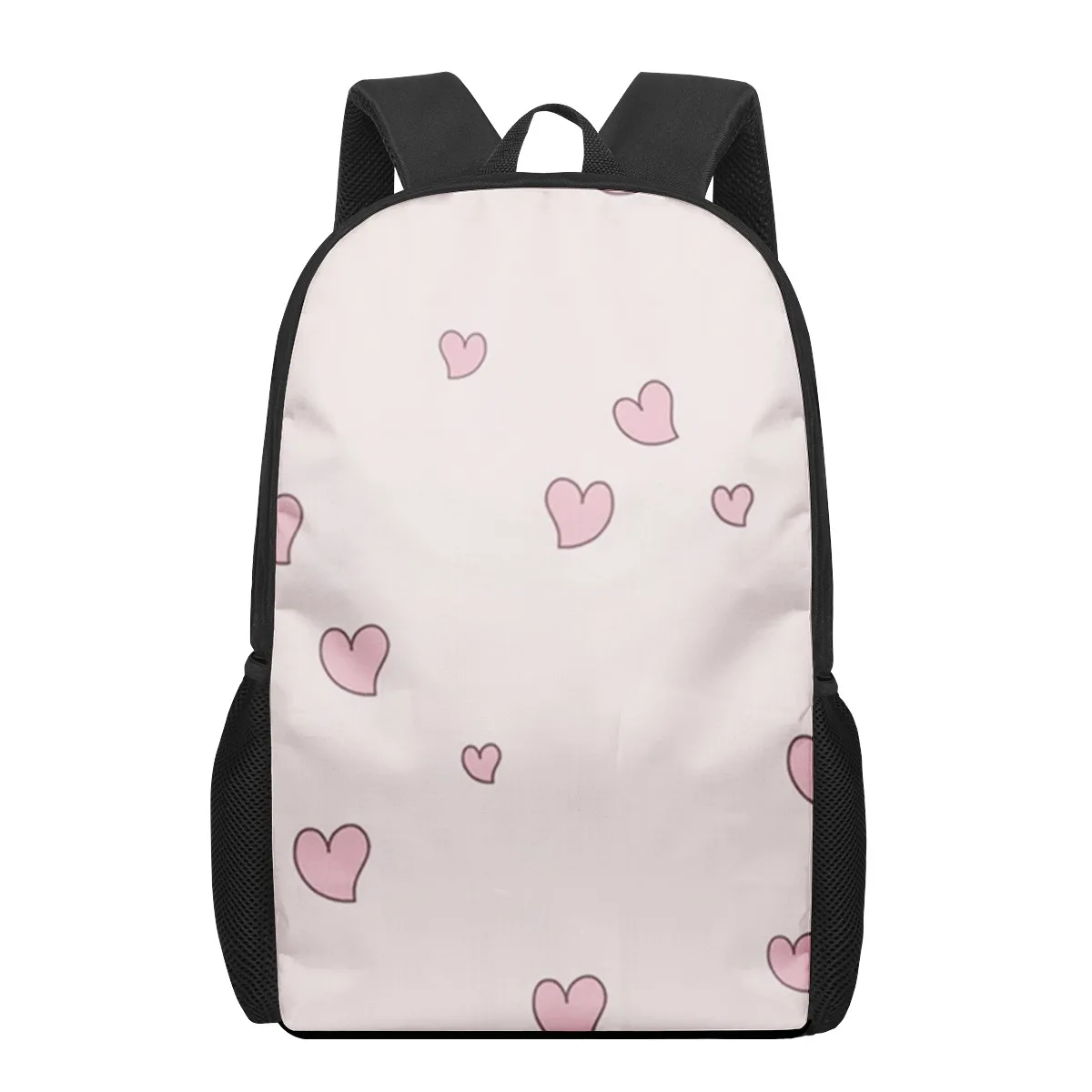 Mochila Coração Amor para Meninas Adolescentes e Meninos, Mochilas Escolar Flores Românticas, Mochila de Ombro Duplo, Presente Dia dos Namorados, Casal, 16 Polegadas