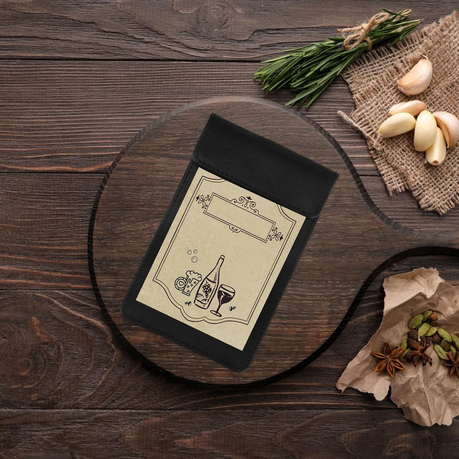 

Папка-клипборд черная для счетов в ресторане, держатель для чеков и карточек гостей, блокнот для официантов