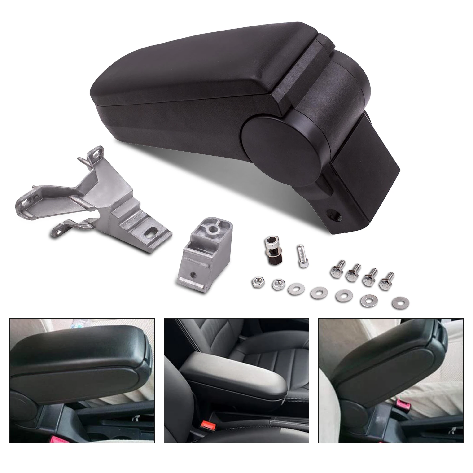 

1x Black Center Console Armrest Storage Box fit for VW Golf Jetta Bora 1998-2004 for Volkswagen Jetta Bora Golf Passat