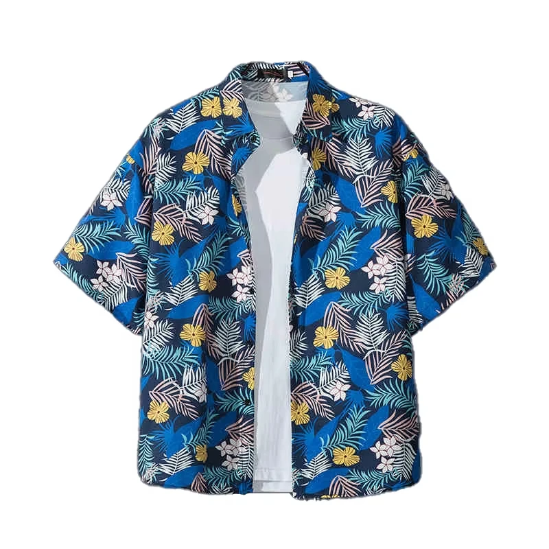

Men's Hawaiian Shirt, 3D Coconut Tree Printed T-Shirt, Single Row Button Shirt, Lapel Casual Style, Men's Beach Top