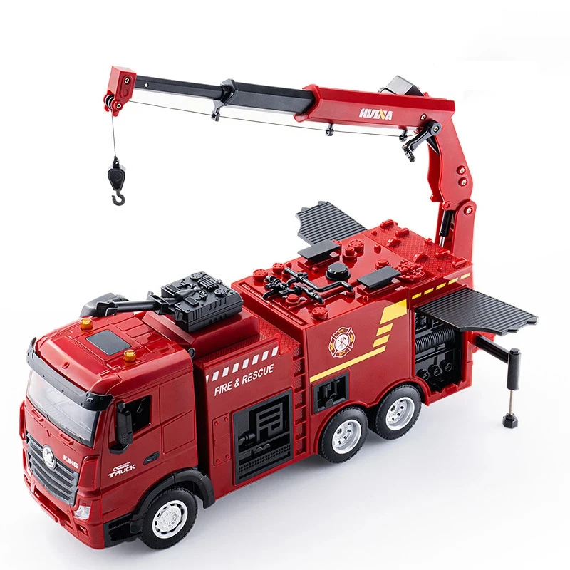 HUINA 1/18 RC Alloy Van Fire Truck 2.4HZ 9CH Bezprzewodowy zdalnie sterowany zraszacz Model pojazdu inżynieryjnego Chłopiec Zabawka dla dzieci