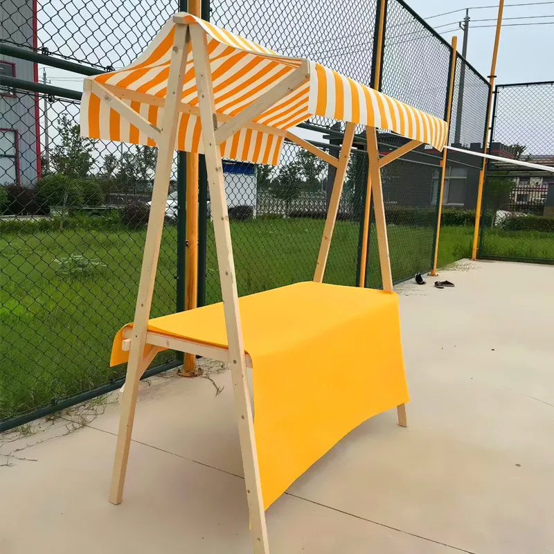 

Night market outdoor market stall rack custom food stall folding mobile display rack solid wood float