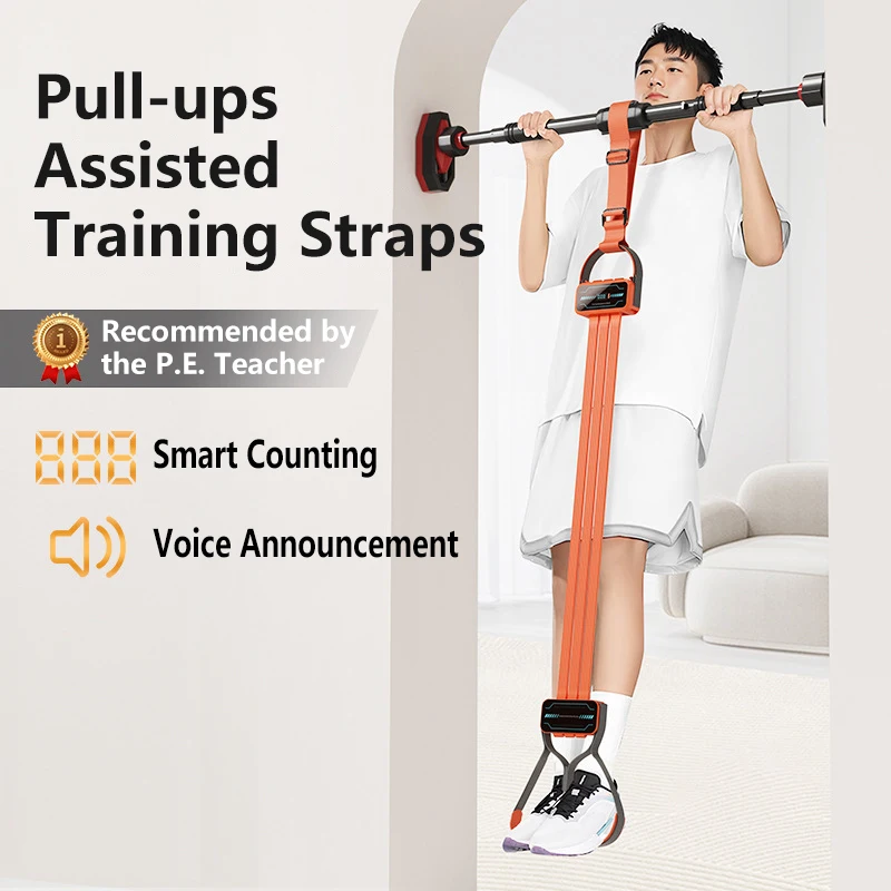 テンションロープ付きのパワーアシスト機能付きプルアップ器具、屋内用水平バー、家庭用エラスティックロープ