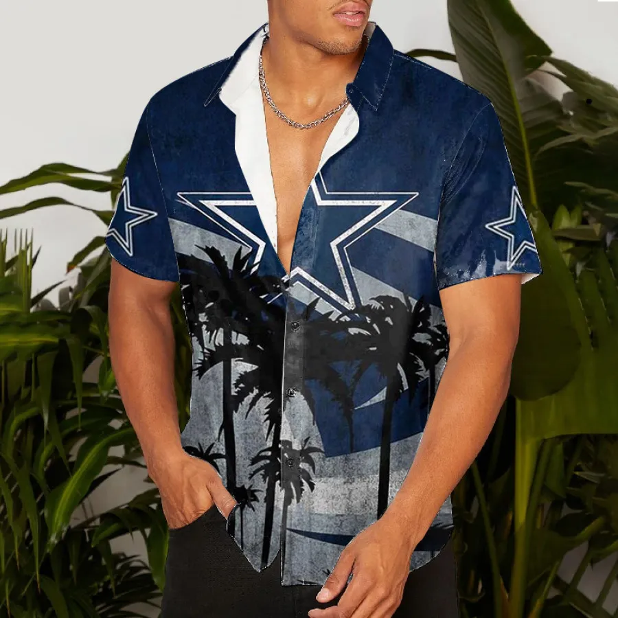 

Fashion Casual Lapel Top Short Sleeved Men's Clothing 2024 Summer New Hawaii Vacation Style Shirt Cardigan T-Shirt MB1