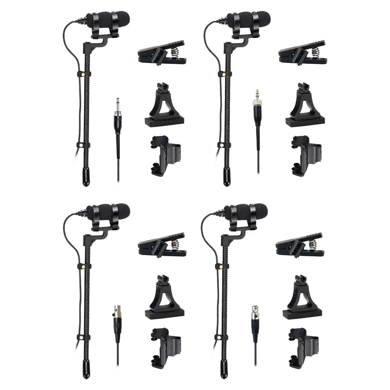 

4 Pin Hypercardioid Instrument Mic Flexible for French Horn Clarinet Trumpet