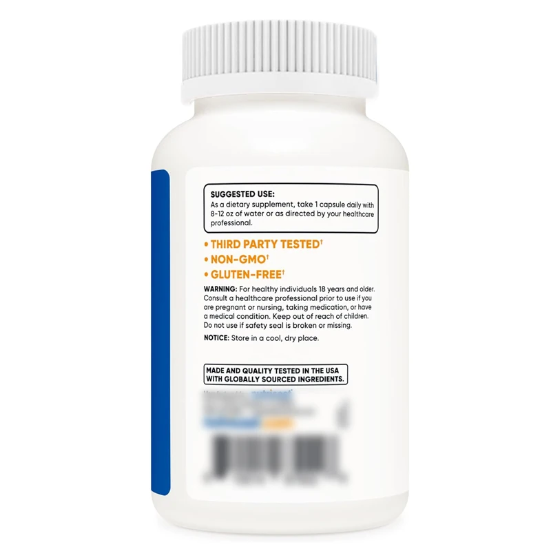 حمض الفوليك عالي الجودة (فيتامين ب9) 1000 مكمل جرام، 60 كبسولة غير كائنات معدلة وراثيًا، خالي من الصويا، خالي من الغلوتين