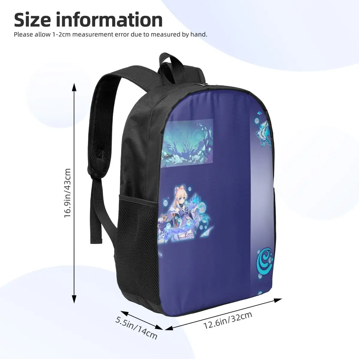 Genshin Impact Sangonomiya Kokomi, mochilas para mujer, mochila para niños y niñas, mochilas escolares para niños, mochila portabilidad, bolso de hombro